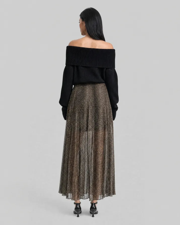 Off-the-shoulder merino wool sweater