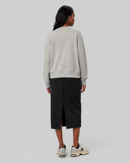 Black wool-blend pencil skirt