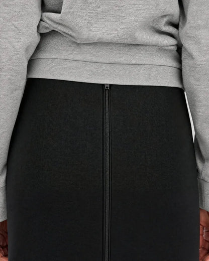 Black wool-blend pencil skirt
