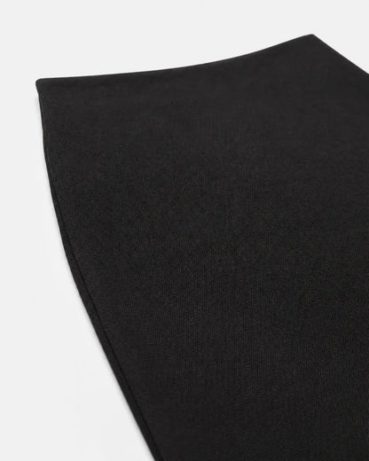Black wool-blend pencil skirt